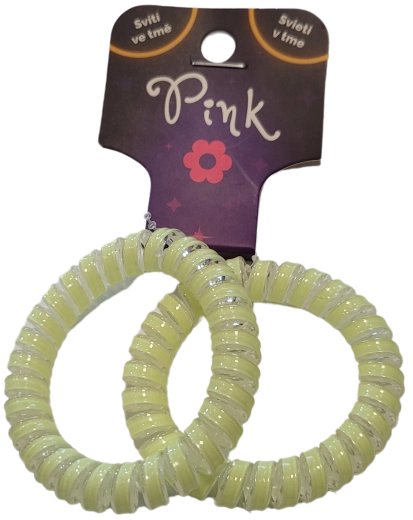 Elastici per capelli a spirale luminosi PINK, 2 pezzi