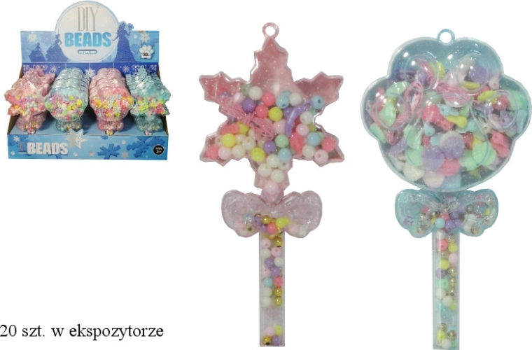 Set di perline colorate per braccialetti in scatolina (fiocco di neve o zampa di gatto) - 1 pezzo