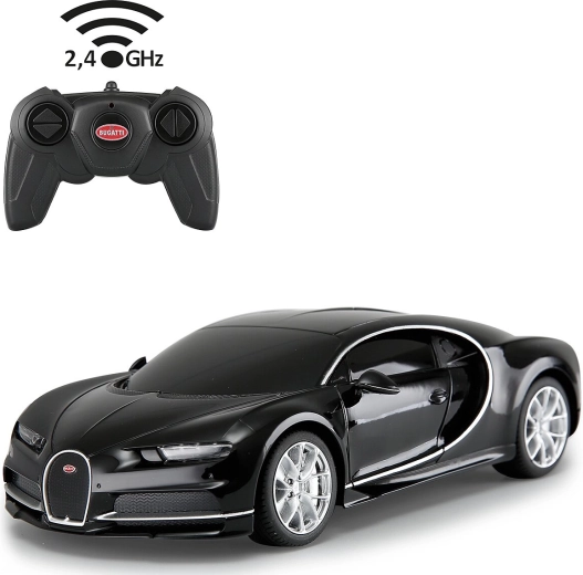 Bugatti Chiron auto telecomandata 1:24 nera 2,4 GHz Jamara - 1 pezzo