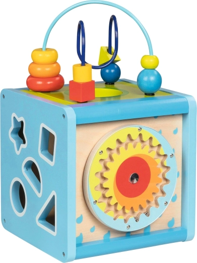 Cubo motorico in legno per bambini 5 in 1