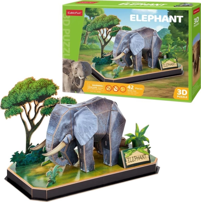 Puzzle 3D amici animali – elefante, 42 pezzi