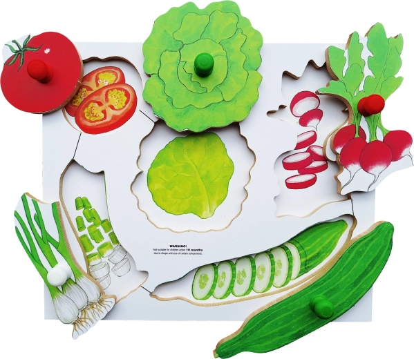 Gioco di Puzzle in Legno Just Jigsaws di Sbucciatura e Taglio dei Prodotti