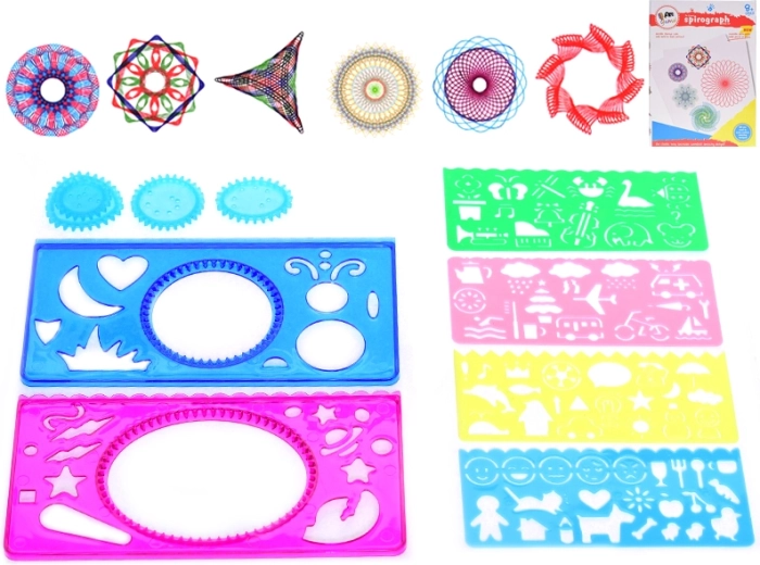Inspiro set creativo – blocco e stencil in plastica per figure a spirale