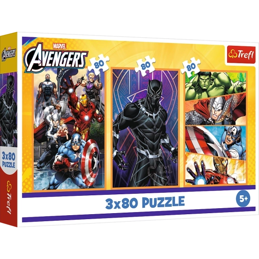 Puzzle 3x80 Giorni d'Azione - Disney Marvel Avengers