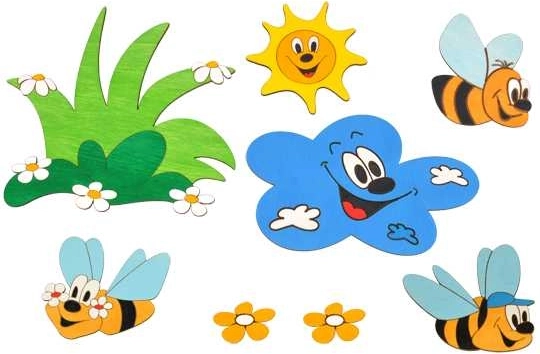 Decorazione in legno prato e apette DoDo