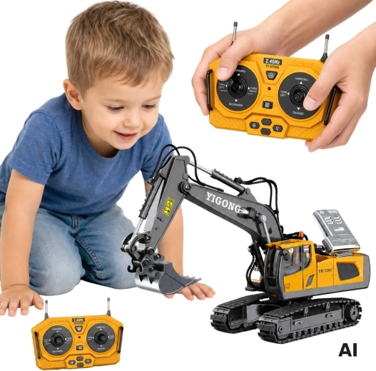 Grande escavatore da cantiere radiocomandato Woopie