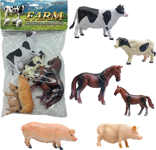 Set di figurine di animali da fattoria (6 pezzi)