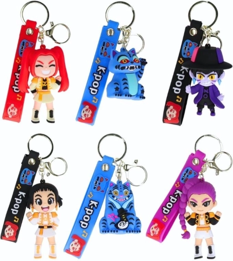 Portachiavi in gomma K-pop Demon Hunters con cinturino