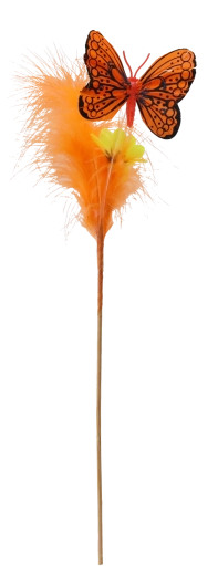 Decorazione pasquale su stecchino farfalla con piumette, mix di colori, 30 cm