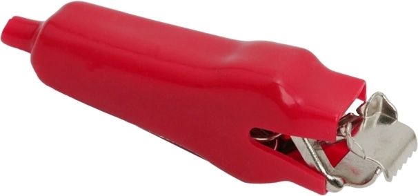 Pinza a coccodrillo con isolamento in PVC rosso