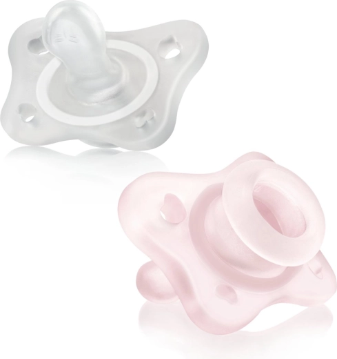 Chicco PhysioForma Mini Soft succhietto in silicone integrale 0–2 mesi per bambine 2 pz