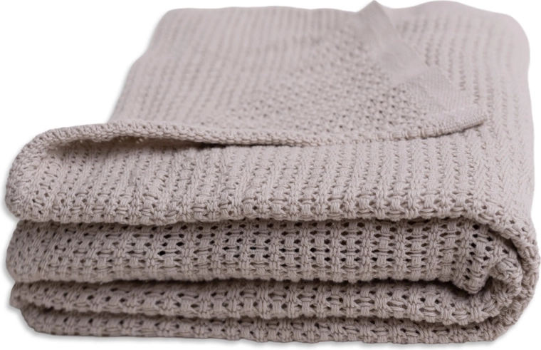 BabyMatex coperta in cotone lavorata a maglia Lili 75 × 100 cm crema