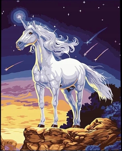 Dipingi con i numeri Unicorno maestoso 40 × 50 cm