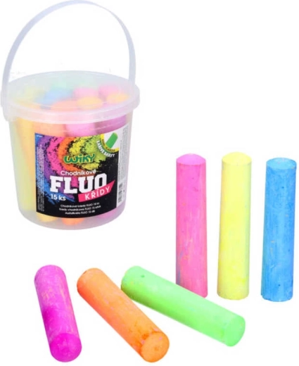 Gessetti da marciapiede FLUO nel secchiello 15 pz