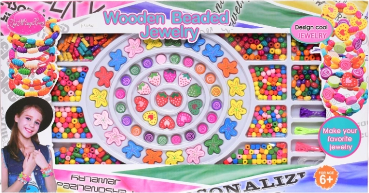 Perline di legno da infilare in scatola