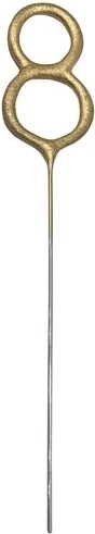 Stellina scintillante a forma di numero 8 dorata 15 cm - 1 pezzo