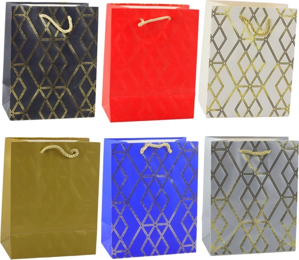Borsa regalo di carta con motivi dorati