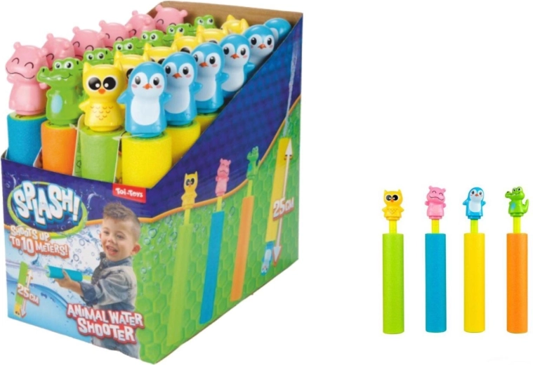 Pistola ad acqua in schiuma con animaletto 25 cm