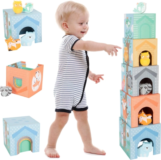 Torre impilabile pastello con animaletti small foot