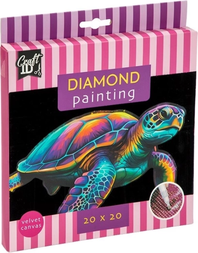 Craft ID pittura diamantata su tela di velluto – tartaruga 20 × 20 cm