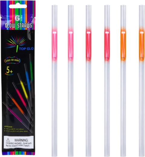 Cannucce fluorescenti luminose per il buio, 6 pz