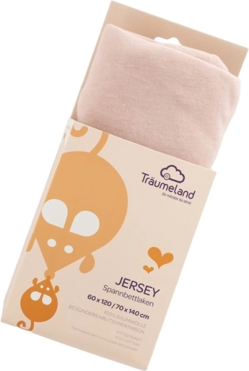 Träumeland lenzuolo con angoli in jersey uni Rose Smoke