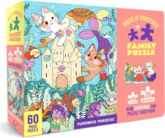 Puzzle di famiglia Purrmaid Paradise 60 pezzi – Chronicle Books