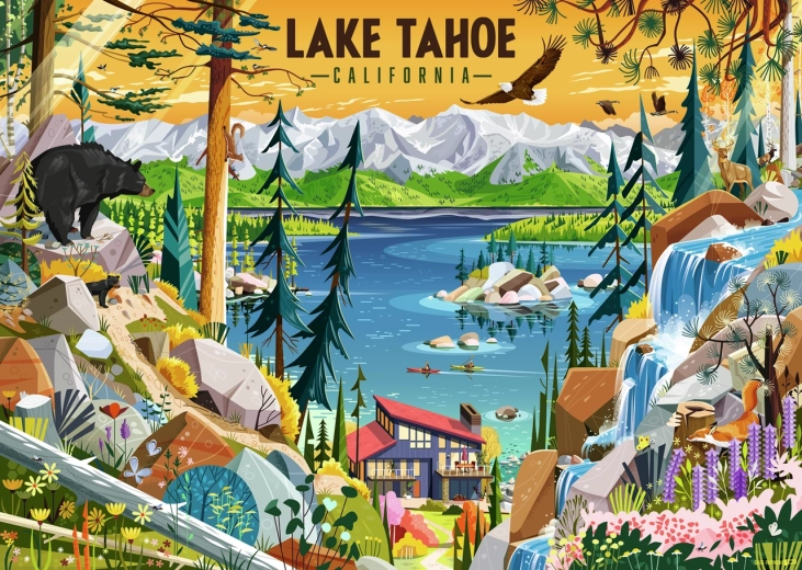 Puzzle Ravensburger Lago Tahoe cristallino 1000 pezzi