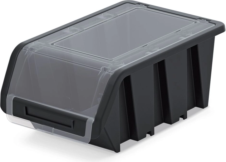 Box di stoccaggio in plastica con coperchio TRUCK PLUS 155 × 100 × 70 mm nero