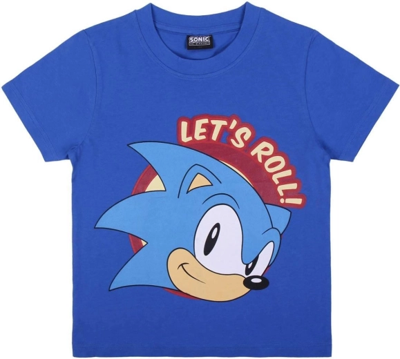 T-shirt blu in cotone Sonic
