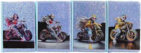 Taccuino ragazza in moto