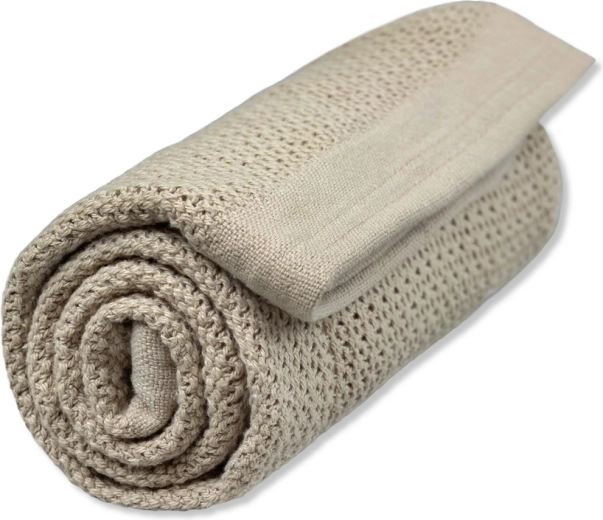 Vinter & Bloom coperta soft grid organic pebble greige