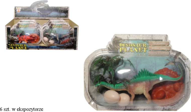 Figurina di dinosauro con nido e uova