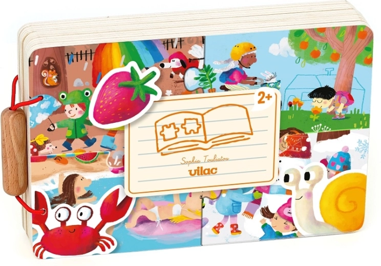 Libro in legno Vilac con puzzle Le quattro stagioni