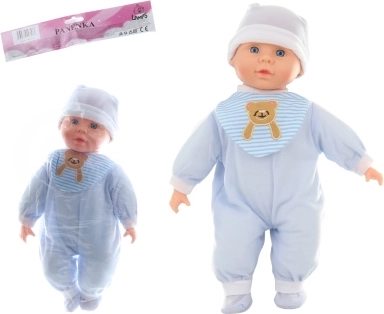 Bambolotto maschietto con suoni 40 cm con corpo morbido