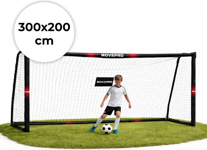Porta da calcio con rete 300 × 200 × 120 cm MOVEPRO
