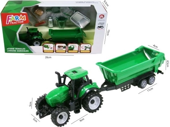 Trattore con rimorchio e accessori