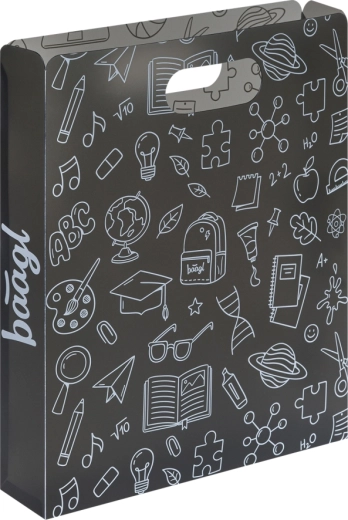 Baagl cartellina in plastica per quaderni scolastici, grigia