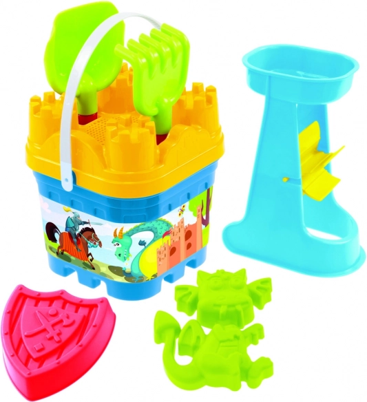 Set di sabbia con castello e mulino ad acqua