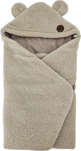 EKO sacco avvolgente per seggiolino auto in bouclé con cotone beige scuro 110 × 100 cm – Rosa scuro