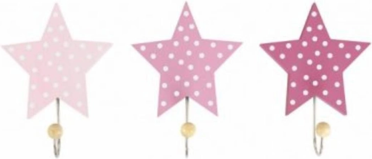 Jabadabado ganci decorativi da parete a forma di stella rosa (set da 3 pz)