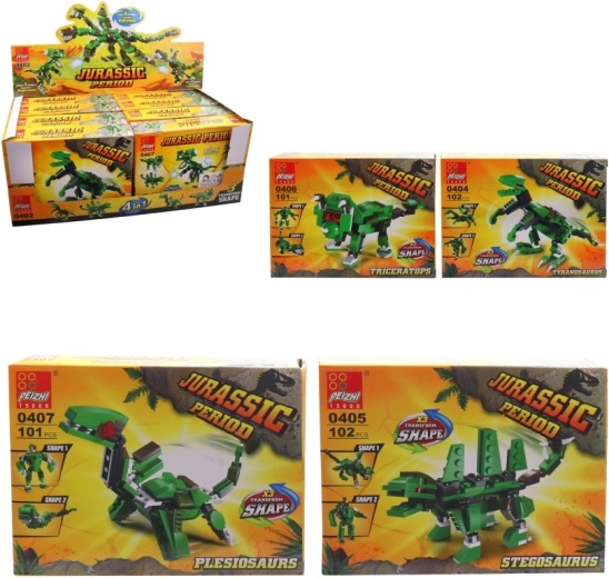 Figure di dinosauri in plastica, 8 pz in display box