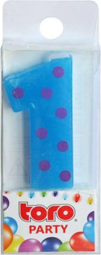 Candela per torta numero 1 TORO, infilzabile 4,5 cm