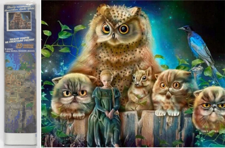 Pittura diamantata Guardiani della Foresta 30x40 cm