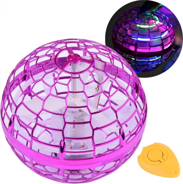 Sfera UFO volante con LED e controllo a mano – Viola