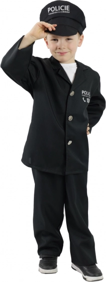 Costume da poliziotto per bambini con cappello – scritta ceca – S