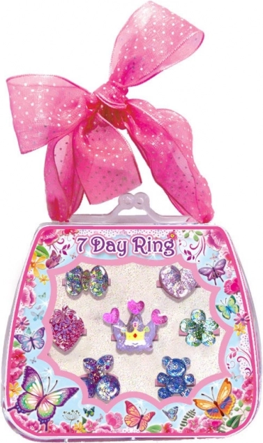 Set di anelli scintillanti per tutti i giorni 7 pz