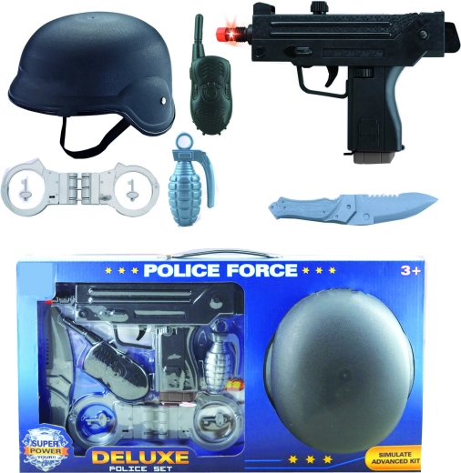 Mitraglietta della polizia con accessori – set 6 pezzi