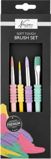 Set di pennelli morbidi Nassau Fine Art Soft Touch, 4 pezzi