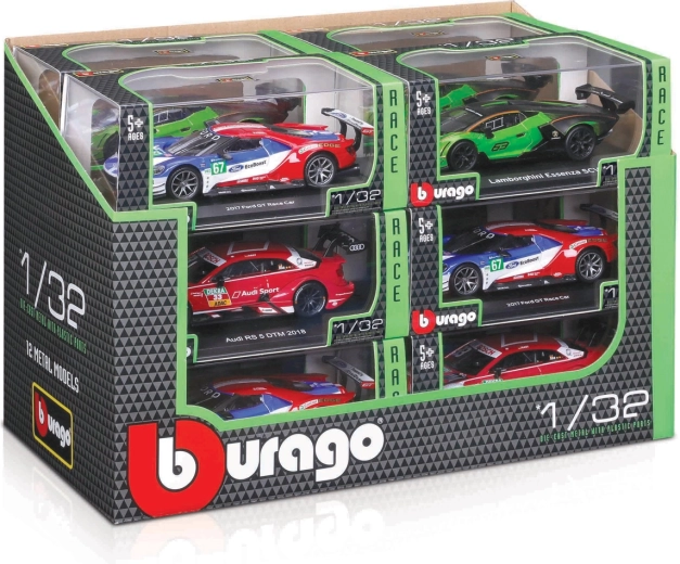 Bburago auto da corsa 1:32 – mix di modelli in display (12 pz)